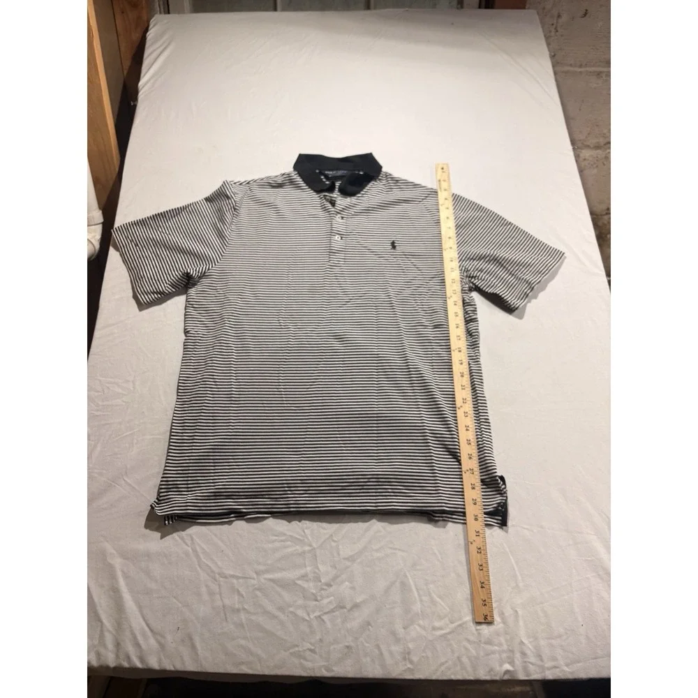 Polo Golf Ralph Lauren Performance Polo Shirt Mens XXL Black White Striped